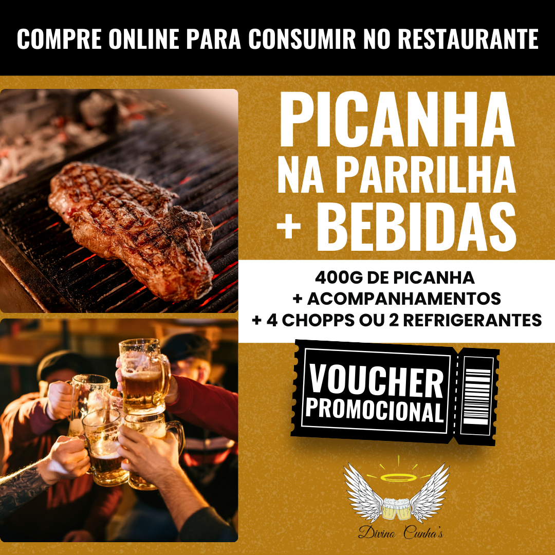 1 - 400g de Picanha Maturada na Parrilha + Bebidas